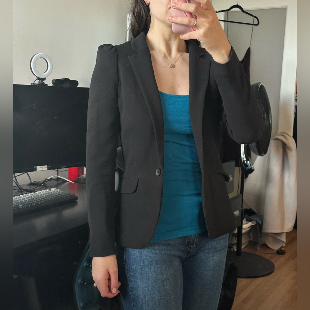 H&M Black Tailored Blazer with Single Button